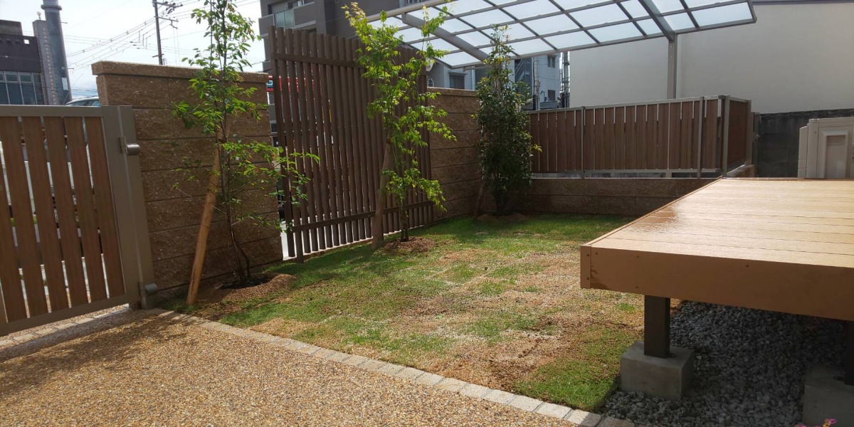 奈良県桜井市 クローズ外構施工例 植栽とナチュラルデザイン 奈良の外構 お庭 エクステリアの専門店リーフユニティ